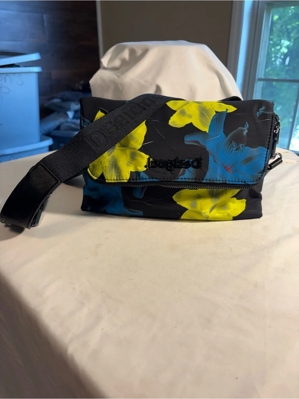 Desigual Jade Venecia Black Floral Crossbody Bag